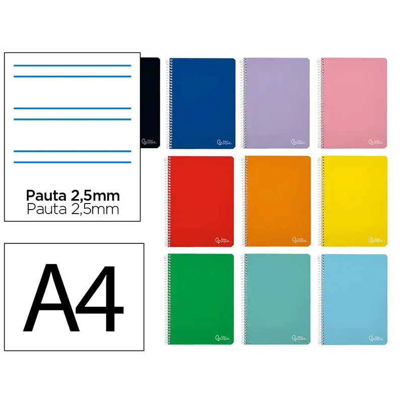 CUADERNO ESPIRAL A4 WITTY TAPA DURA PAUTA ESTRECHA 2,5MM LIDERPAPEL