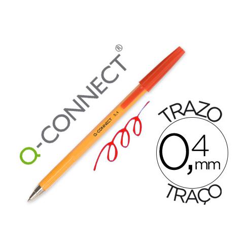 BOLÍGRAFO Q-CONNECT ROJO PUNTA FINA 0,4mm