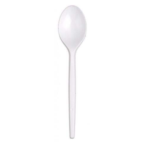 CUCHARA PLÁSTICO REUTILIZABLE BLANCO TAMAÑO NORMAL 20unidades