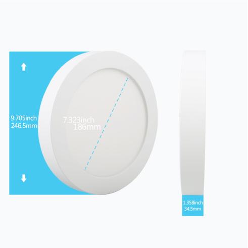 PLAFÓN LED CIRCULAR E6 SLIM / 20W LUZ NATURAL 4000K (D246.5*H34.5mm) MARCO BLANCO DE SUPERFICIE