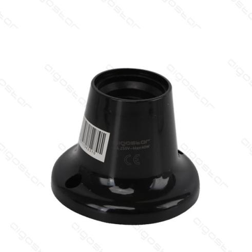 Portalámparas E27 de superficie recto negro