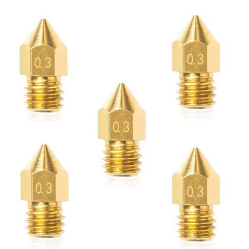 Pack de 5 Extrusora de cabeza de latón 0.3mm