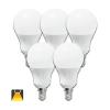 Pack de 5 Bombillas LED A5 A60 / 8W E14 Luz Cálida 3000K