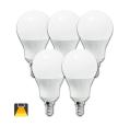 Pack de 5 Bombillas LED A5 A60 / 8W E14 Luz Cálida 3000K