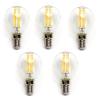 Pack de 5 Bombillas de Filamento LED E14 G45 4W Luz Cálida 2700K