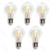Pack 5 Bombillas de Filamento LED E27 A60 6W Luz Cálida 2700K