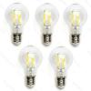 Pack 5 Bombillas de Filamento LED E27 A60 6W Luz Fría 6500K
