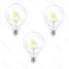 Pack 3 Bombillas de Filamento LED E27 G125 6W Luz Cálida 2700K