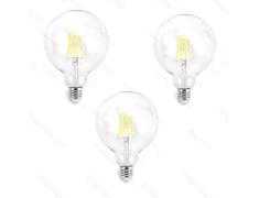 Pack 3 Bombillas de Filamento LED E27 G125 6W Luz Cálida 2700K
