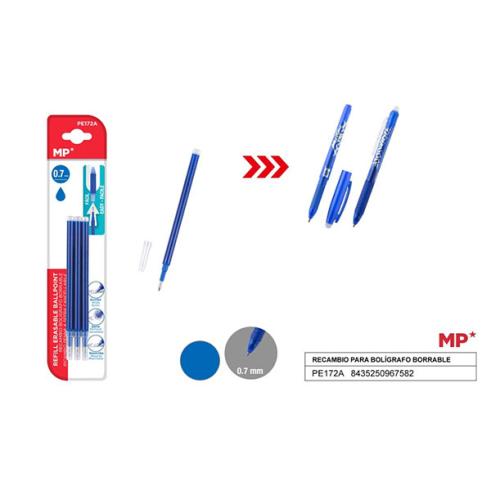 Recambio para Bolígrafo Borrable Azul MP (3 Ud)