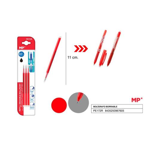 Recambio para Bolígrafo Borrable Rojo MP (3 Ud)
