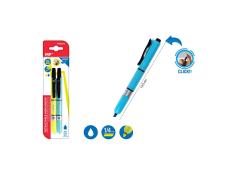 Marcador Fluorescente Retráctil Amarillo y Azul