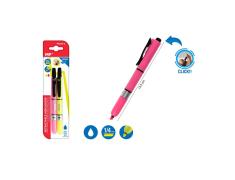 Marcador Fluorescente Retráctil Amarillo y Rosa