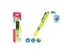 Marcador Fluorescente Retráctil Amarillo y Verde