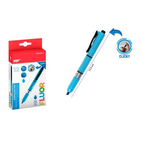 Marcador Fluorescente Retráctil Azul