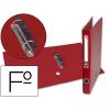 Carpeta de 2 Anillas 25mm Folio Forrado Papercoat con Ollao y Tarjetero Compresor de Plástico Rojo