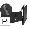 Carpeta de 2 Anillas 25mm Folio Forrado Papercoat con Ollao y Tarjetero Compresor de Plástico Negro