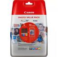 Canon CLI-551 Pack de 4 Originales + 50 Hojas de Papel Fotográfico