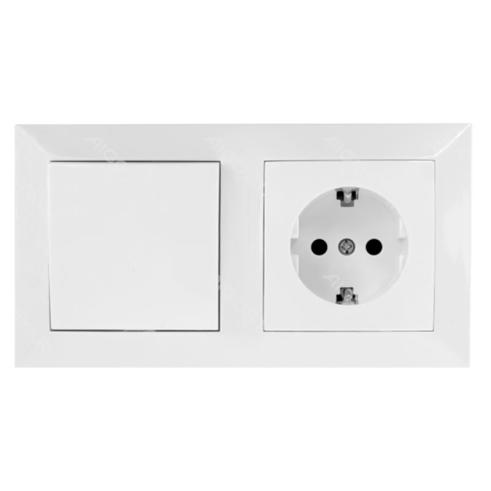 Toma de Corriente Schuko + Interruptor de 2 Vías