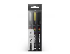 MTN Pack Marcador Acrílico Metálico 3u 1mm (Plata, Oro, Negro)