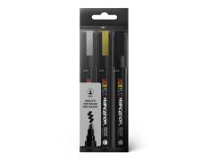 MTN Pack Marcador Acrílico Metálico 3u 6mm (Plata, Oro, Negro)