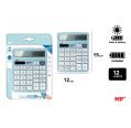 Calculadora de Sobremesa Solar y Pilas Azul Claro 12 Dígitos MP
