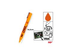 Marcador Tiza Líquida Naranja Limpieza en Húmedo