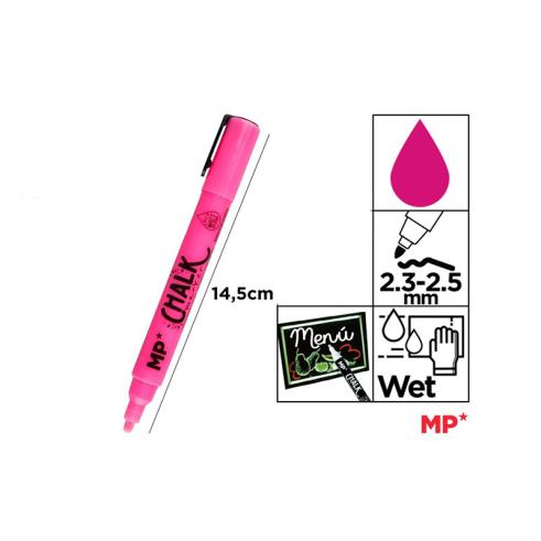 Marcador Tiza Líquida Rosa Limpieza en Húmedo