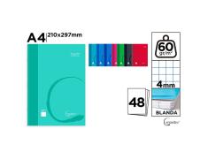 Cuaderno Cervantes Grapado A4 de Cuadrícula 4x4mm Tapa Blanda de 48 Hojas 60g
