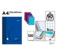 Cuaderno Cervantes Espiral A4 de Cuadrícula 5x5mm Tapa Dura de 120 Hojas 90g