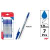 Pack de Bolígrafos Azules Punta 1mm 7u MP