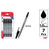 Pack de Bolígrafos Negros Punta 1mm 7u MP