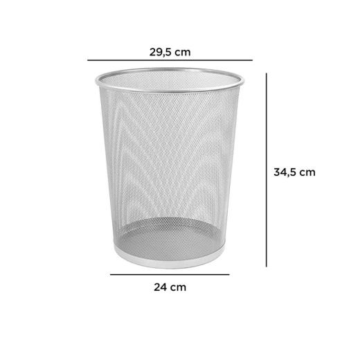 PAPELERA METÁLICA Q-CONNECT GRIS REJILLA