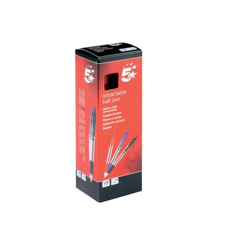 5* BOLIGRAFO RETRACTIL TRAZO 0.3 MM. ROJO