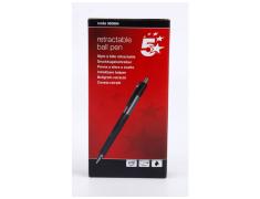 5* BOLIGRAFO RETRACTIL TRAZO 0.5 MM. NEGRO