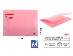 CARPETA CON GOMAS Y SOLAPAS A4 ROSA MP