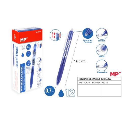 BOLIGRAFO BORRABLE CLICK AZUL MP