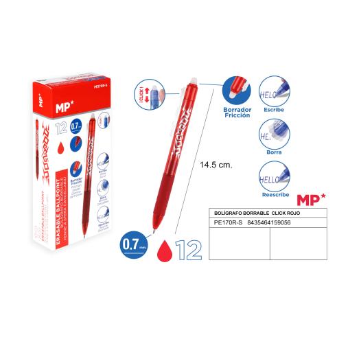 BOLIGRAFO BORRABLE CLICK ROJO MP