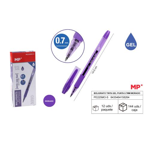 BOLIGRAFO TINTA GEL PUNTA 0.7mm MORADO MP