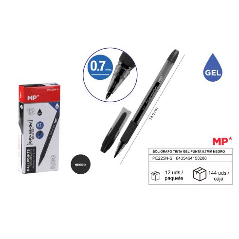 BOLIGRAFO TINTA GEL PUNTA 0.7mm NEGRO MP