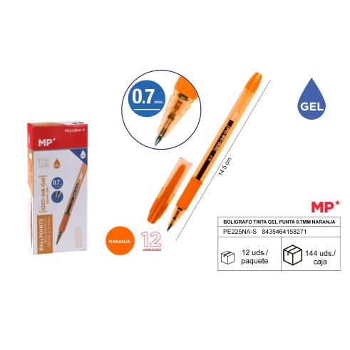 BOLIGRAFO TINTA GEL PUNTA 0.7mm NARANJA MP