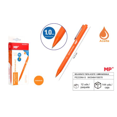 BOLIGRAFO TINTA ACEITE 1.0mm NARANJA MP