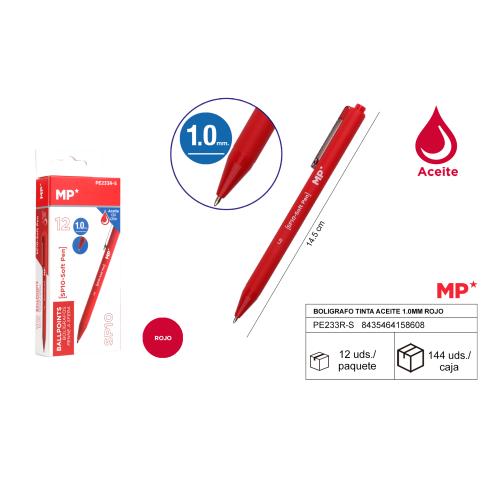 BOLIGRAFO TINTA ACEITE 1.0mm ROJO MP
