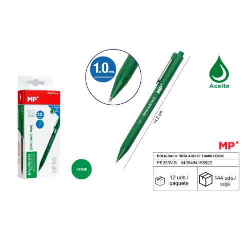 BOLIGRAFO TINTA ACEITE 1.0mm VERDE MP