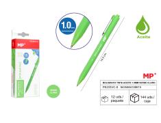 BOLIGRAFO TINTA ACEITE 1.0mm VERDE CLARO MP