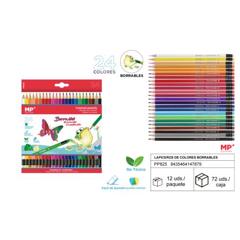 LAPICEROS DE COLORES BORRABLES 24U