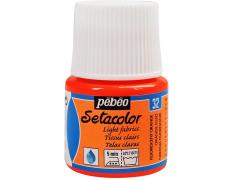 Pintura Pébéo Setacolor Tejidos Claros Naranja Fluor 45 ml