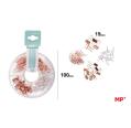 Accesorios de Escritorio Rose Gold - Rosquilla con Pinzas de 2 tamaños, Clips pequeños y Chinchetas