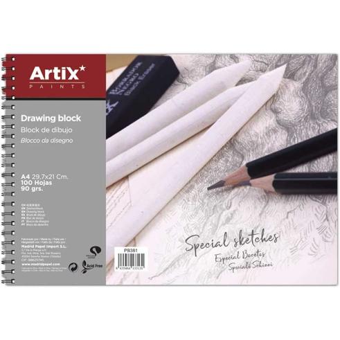 Bloc de Dibujo A4 100 Hojas 90g