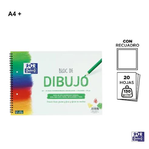 Block de Dibujo A4+ 20H Recuadro 130 G/M² Oxford